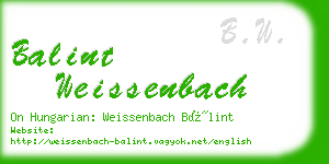 balint weissenbach business card